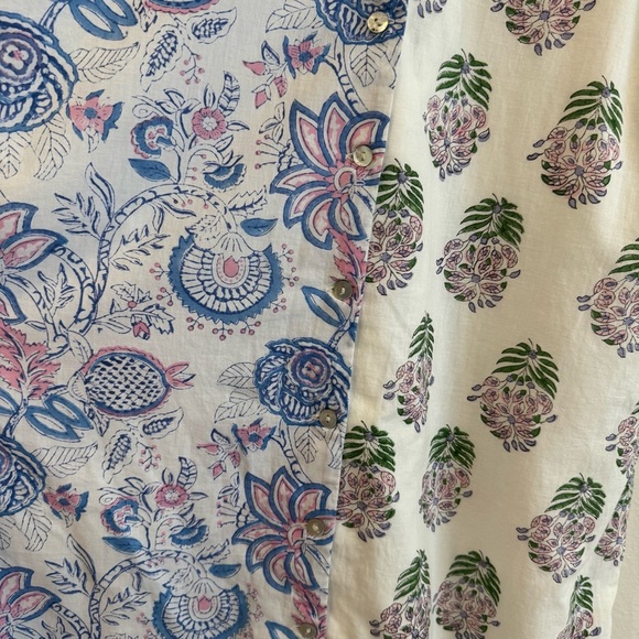 Alix of Bohemia Flirty Flirty Floral Midi Dress Button Front Short Puff Sleeve L - Picture 5 of 8